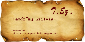 Tamásy Szilvia névjegykártya